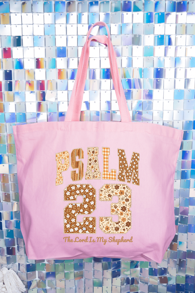 Floral Psalm 23 Canvas Jumbo Tote - Wholesale Accessory Market