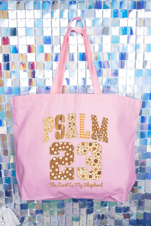 Floral Psalm 23 Canvas Jumbo Tote - Wholesale Accessory Market