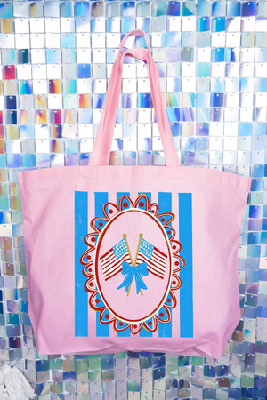 Freedom Flags Forever Canvas Jumbo Tote - Wholesale Accessory Market
