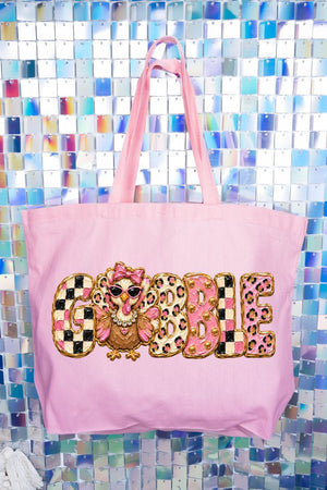 Gobble & Glam Canvas Jumbo Tote - Wholesale Accessory Market