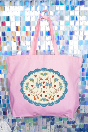 Goosey Little Love Canvas Jumbo Tote - Wholesale Accessory Market