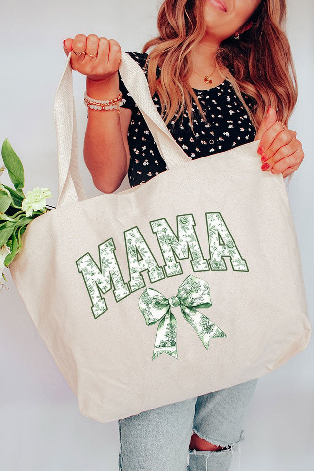 Green Mama Chinoiserie Canvas Jumbo Tote - Wholesale Accessory Market