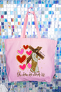 He Loves Us Hearts Canvas Jumbo Tote - Wholesale Accessory Market