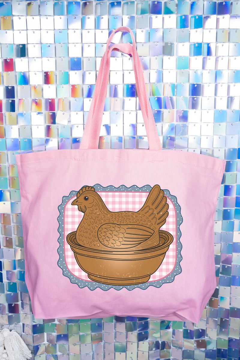 Hen & Home Canvas Jumbo Tote - Wholesale Accessory Market