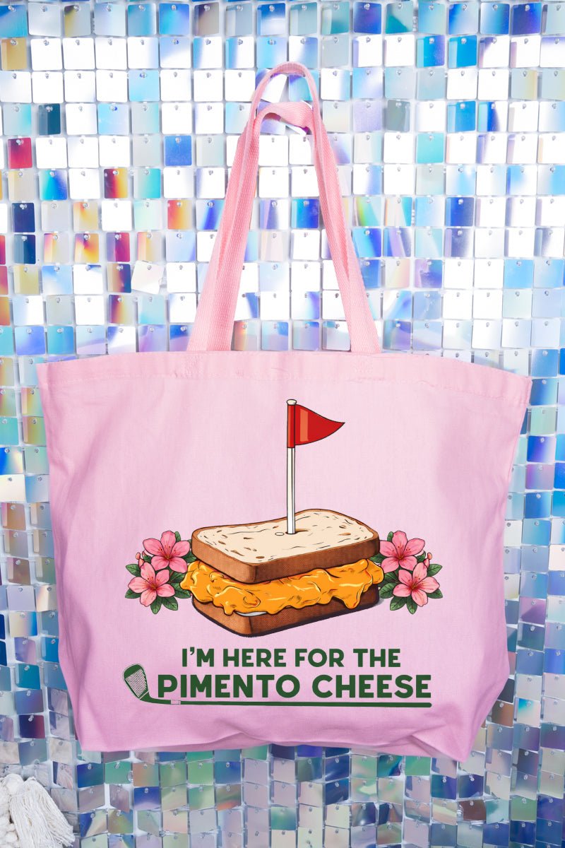 Here For The Pimento Cheese Canvas Jumbo Tote - Wholesale Accessory Market