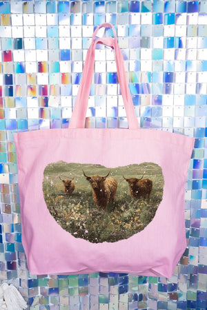 Highland Herd Canvas Jumbo Tote - Wholesale Accessory Market