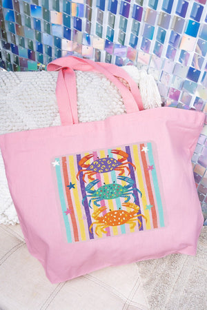 Hot Crab Summer Canvas Jumbo Tote - Wholesale Accessory Market