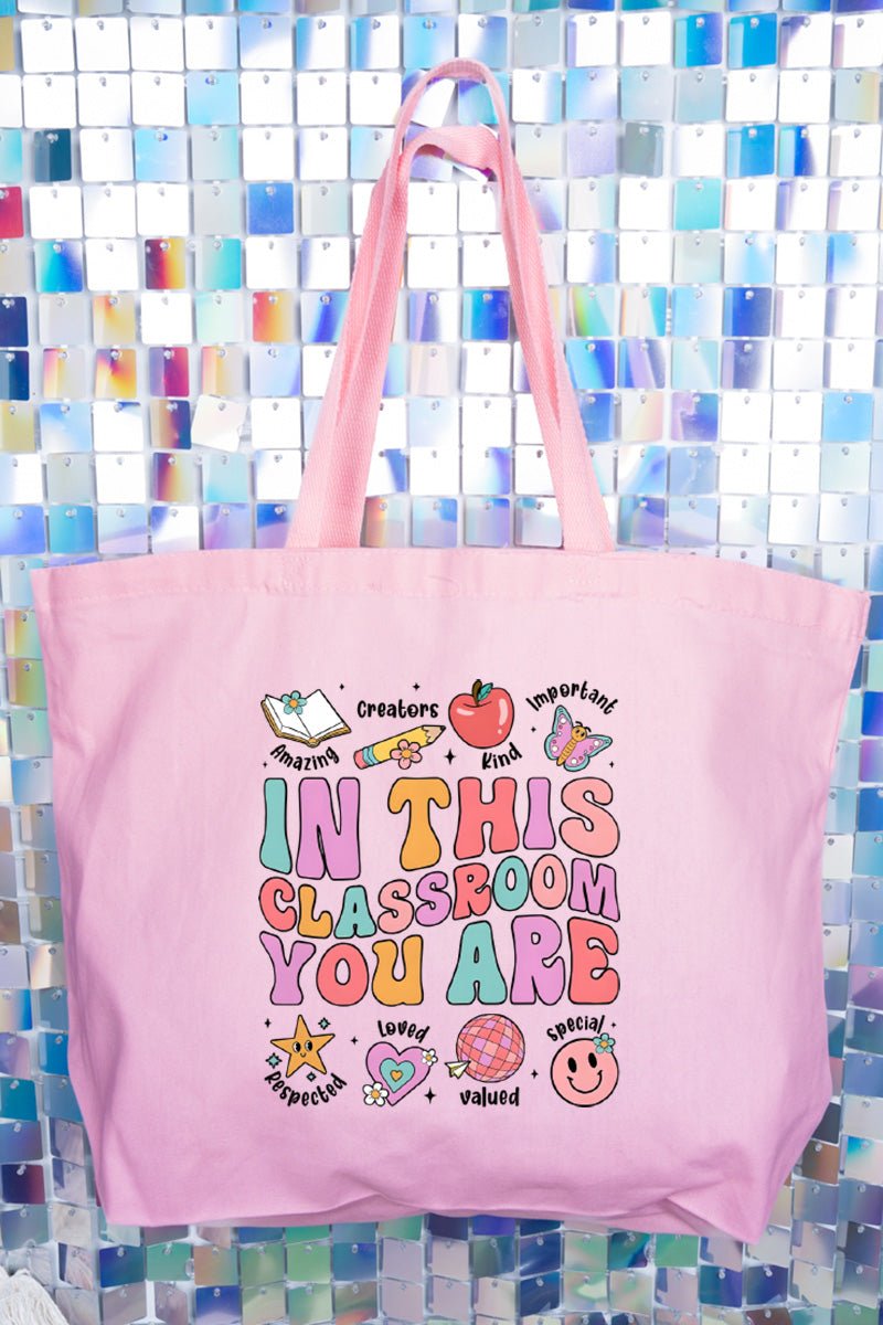 In The Classroom Canvas Jumbo Tote - Wholesale Accessory Market