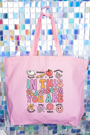 In The Classroom Canvas Jumbo Tote - Wholesale Accessory Market