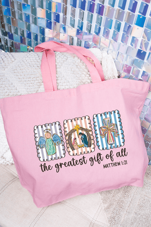 Jesus, Greatest Gift Canvas Jumbo Tote - Wholesale Accessory Market