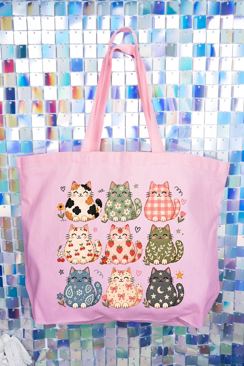 Kitty Crew Canvas Jumbo Tote - Wholesale Accessory Market