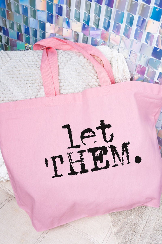 Let Them Canvas Jumbo Tote - Wholesale Accessory Market