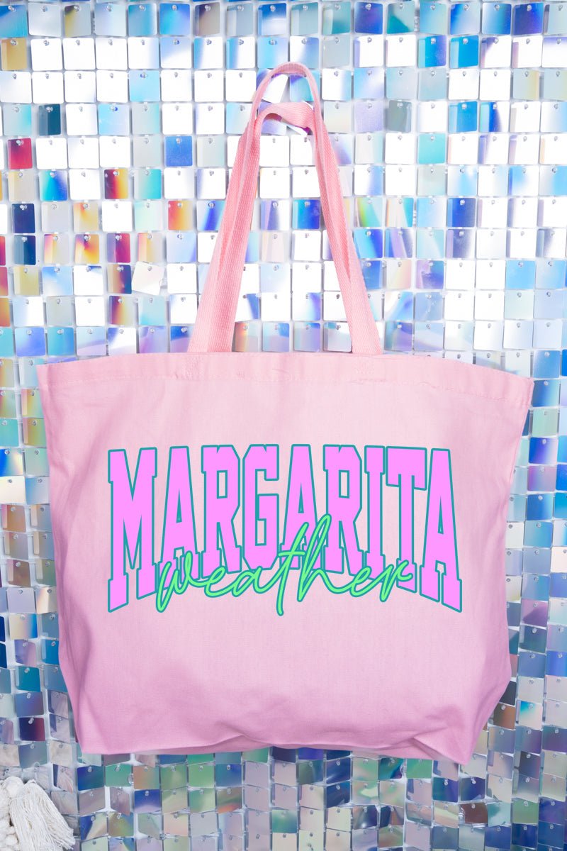 Margarita Weather Color Block Canvas Jumbo Tote - Wholesale Accessory Market