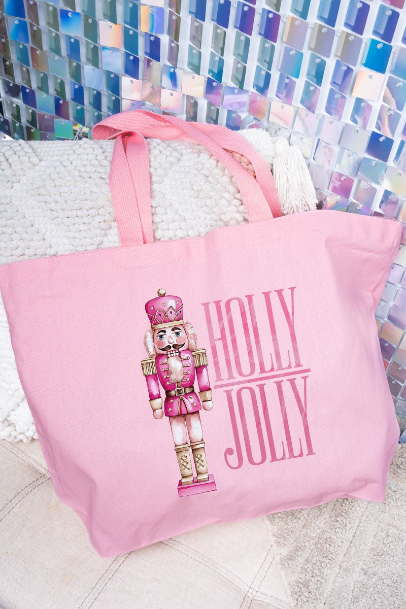 Nutcracker Holly Jolly Canvas Jumbo Tote - Wholesale Accessory Market