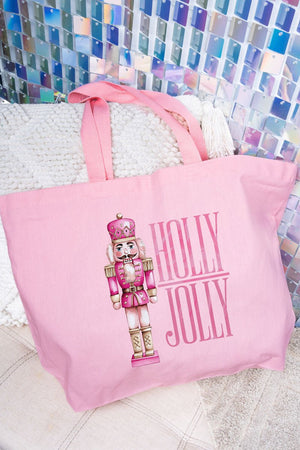Nutcracker Holly Jolly Canvas Jumbo Tote - Wholesale Accessory Market