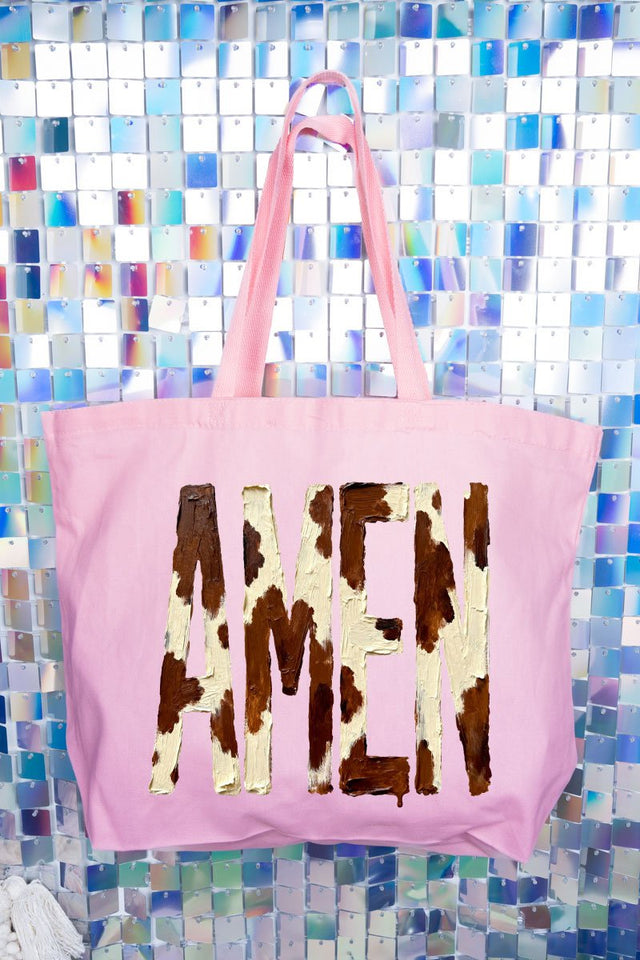 Painted Cow Amen Canvas Jumbo Tote - Wholesale Accessory Market