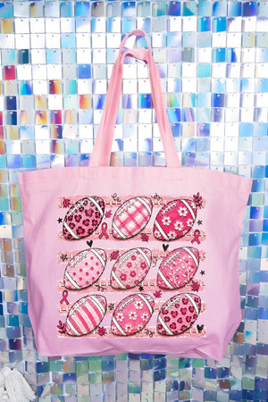 Painted Touchdowns for Hope Canvas Jumbo Tote - Wholesale Accessory Market