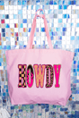 Pink Heat Howdy Canvas Jumbo Tote - Wholesale Accessory Market