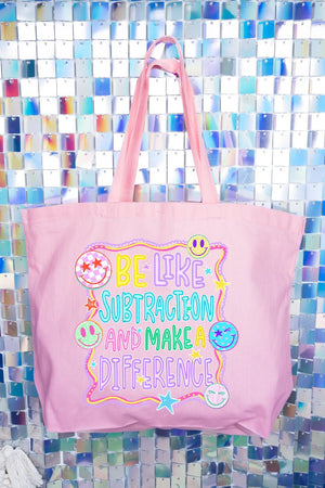 Playful Be Like Subtraction Canvas Jumbo Tote - Wholesale Accessory Market