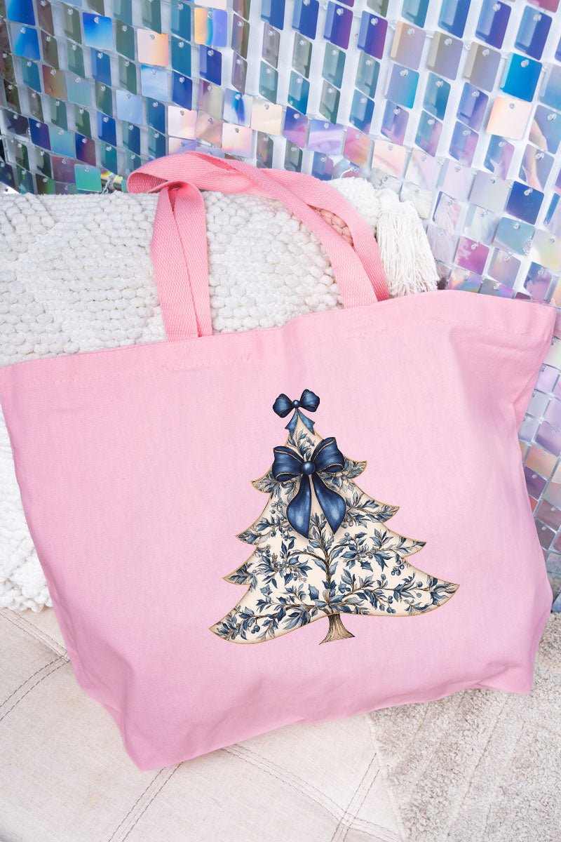 Porcelain Petals Tree Canvas Jumbo Tote - Wholesale Accessory Market
