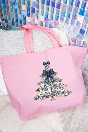 Porcelain Petals Tree Canvas Jumbo Tote - Wholesale Accessory Market