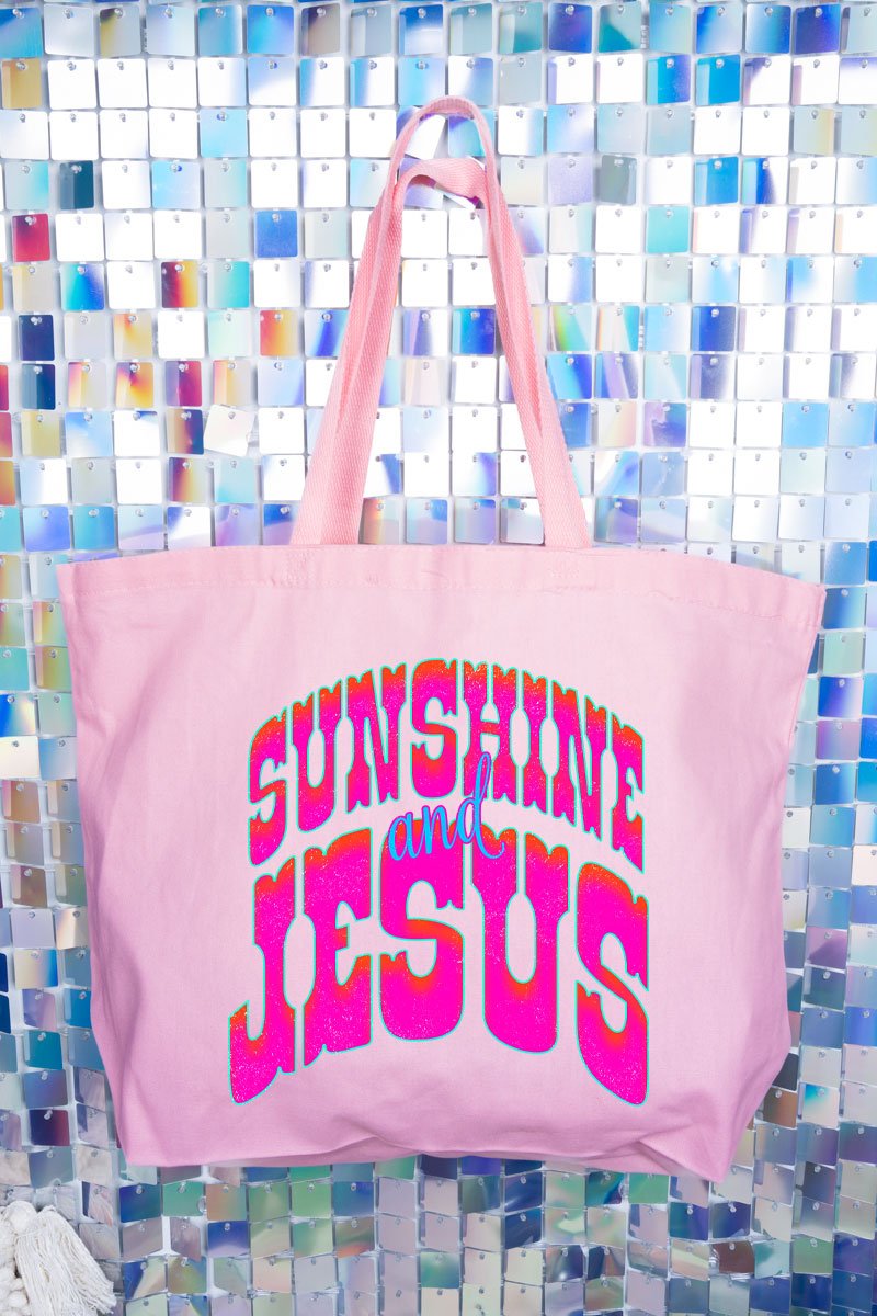 Radiant Sunshine And Jesus Canvas Jumbo Tote - Wholesale Accessory Market