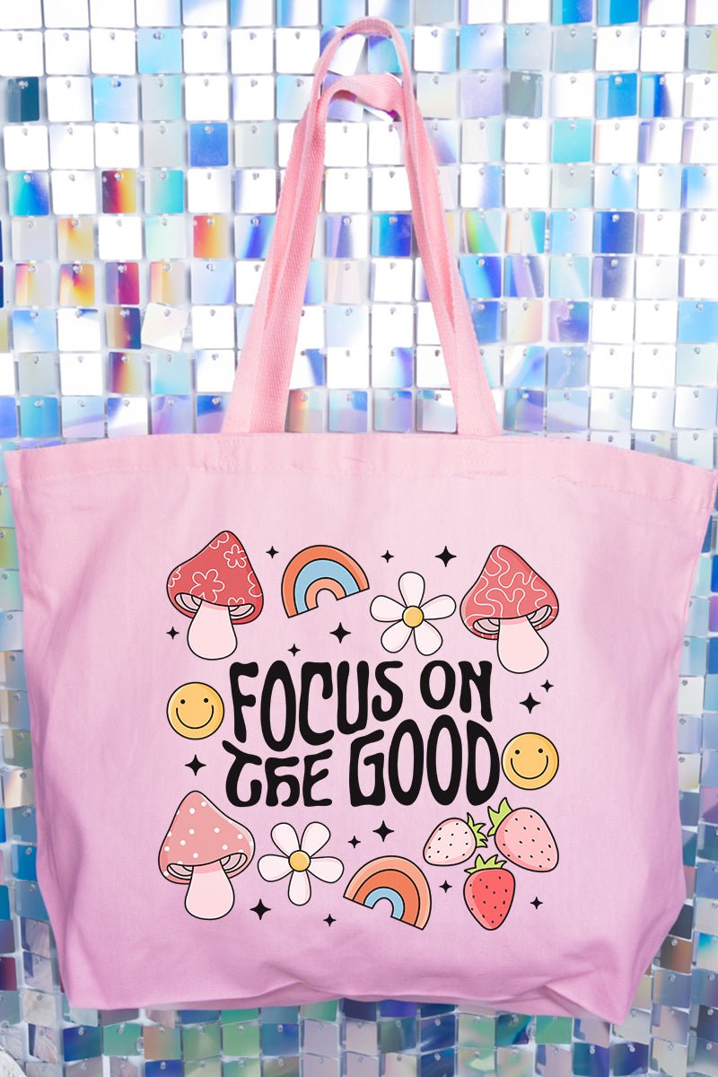 Rainbows Focus On The Good Canvas Jumbo Tote - Wholesale Accessory Market