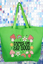 Rainbows Focus On The Good Canvas Jumbo Tote - Wholesale Accessory Market