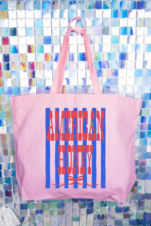 Red American Honey Energy Canvas Jumbo Tote - Wholesale Accessory Market