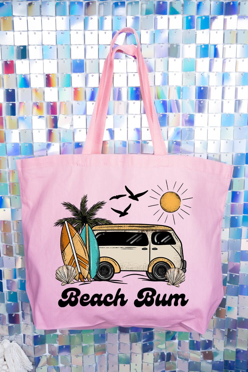 Retro Beach Bum Canvas Jumbo Tote - Wholesale Accessory Market