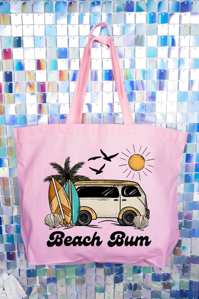 Retro Beach Bum Canvas Jumbo Tote - Wholesale Accessory Market