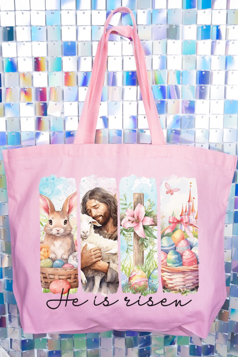 Retro He Is Risen Canvas Jumbo Tote - Wholesale Accessory Market
