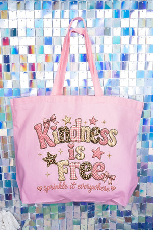 Sew Much Kindness Canvas Jumbo Tote - Wholesale Accessory Market