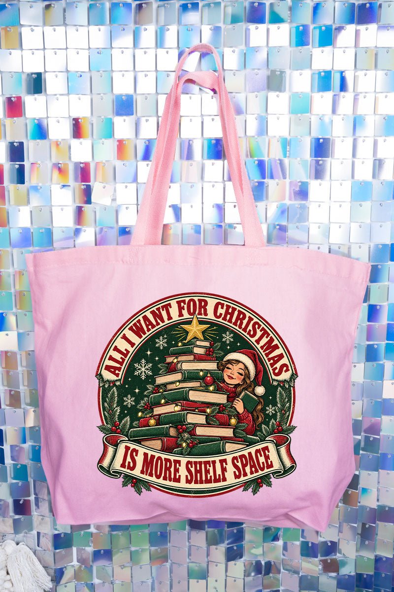 Shelf Space For Christmas Canvas Jumbo Tote - Wholesale Accessory Market