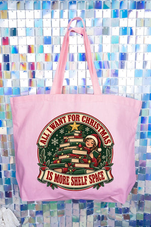 Shelf Space For Christmas Canvas Jumbo Tote - Wholesale Accessory Market