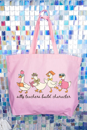 Silly Teachers Goose Parade Canvas Jumbo Tote - Wholesale Accessory Market