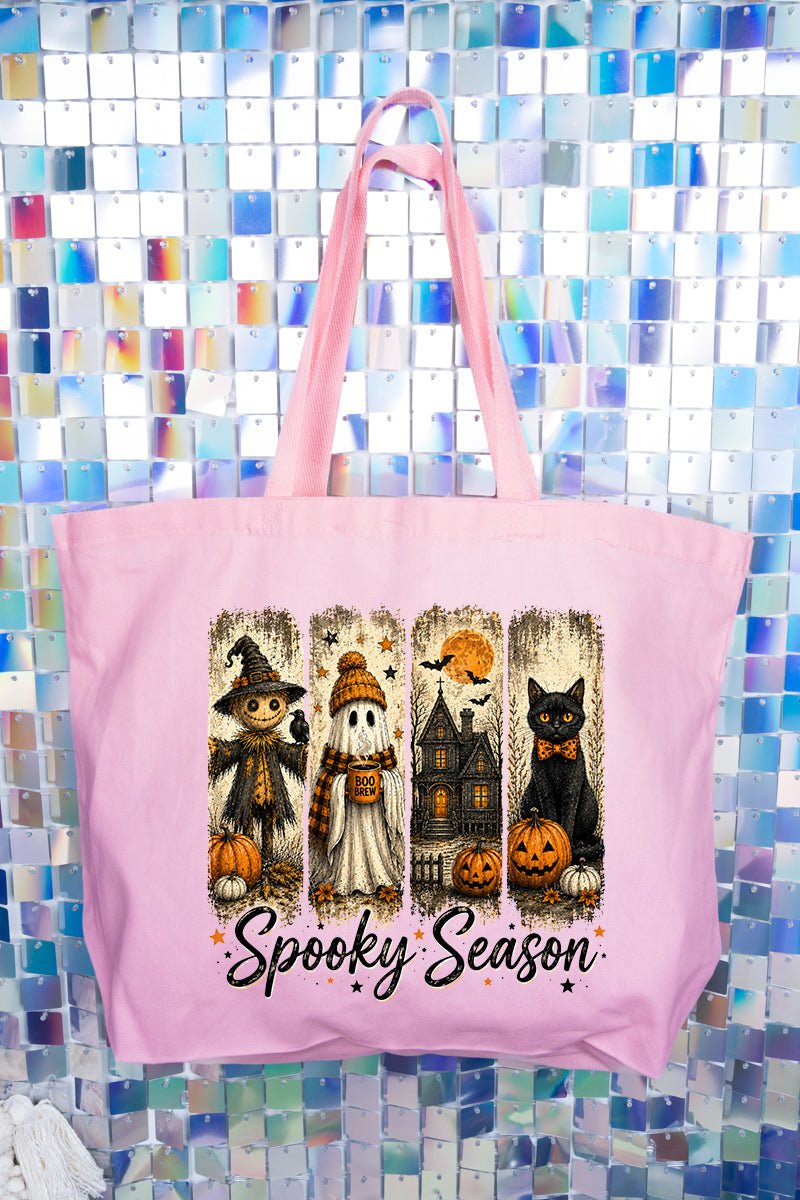 Spooky Season Brushstrokes Canvas Jumbo Tote - Wholesale Accessory Market
