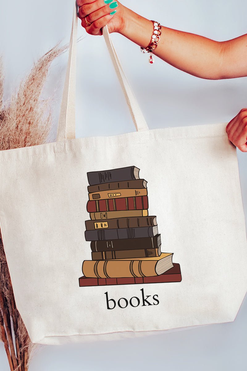Stacked Books Jumbo Tote - Wholesale Accessory Market