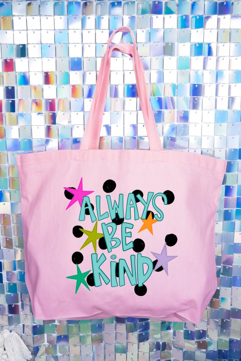 Stars Always Be Kind Canvas Jumbo Tote - Wholesale Accessory Market