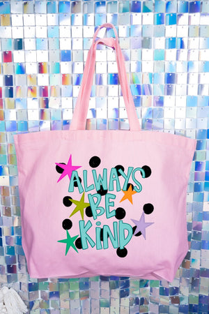 Stars Always Be Kind Canvas Jumbo Tote - Wholesale Accessory Market