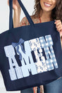 Sunday Blue Amen Canvas Jumbo Tote - Wholesale Accessory Market