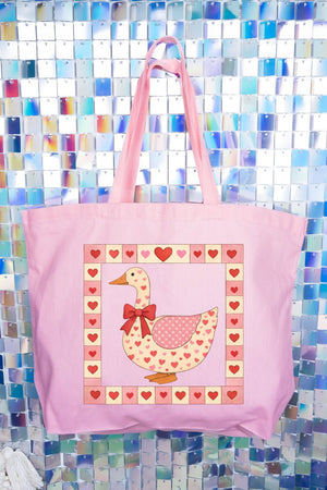 Sweetheart Goose Canvas Jumbo Tote - Wholesale Accessory Market