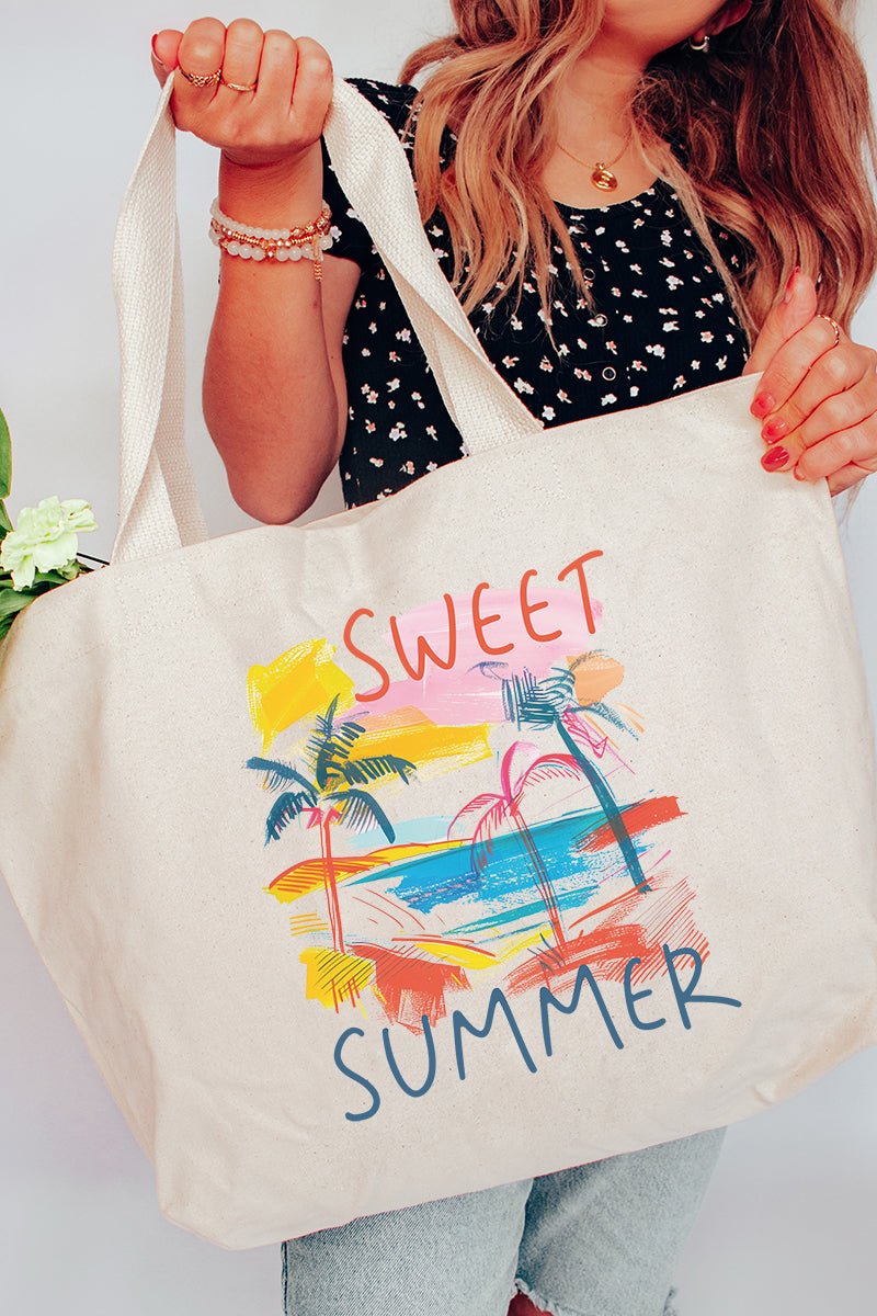 Sweet Summer Canvas Jumbo Tote - Wholesale Accessory Market