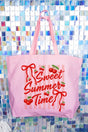 Sweet Summer Time Canvas Jumbo Tote - Wholesale Accessory Market