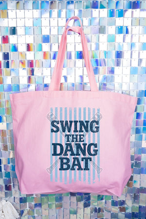 Swing The Dang Bat Canvas Jumbo Tote - Wholesale Accessory Market