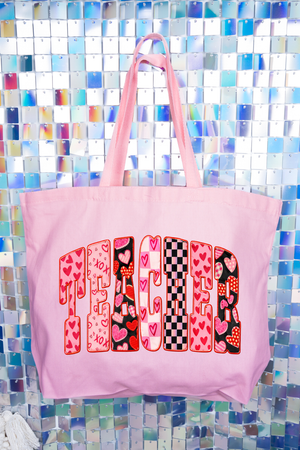Teacher Full Of Love Canvas Jumbo Tote - Wholesale Accessory Market