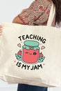 Teaching Is My Jam Canvas Jumbo Tote - Wholesale Accessory Market