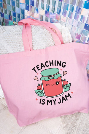 Teaching Is My Jam Canvas Jumbo Tote - Wholesale Accessory Market
