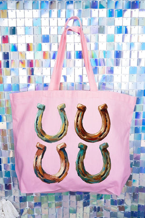 The Painted Horseshoes Canvas Jumbo Tote - Wholesale Accessory Market