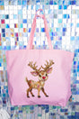 The Painted Red Nose Reindeer Canvas Jumbo Tote - Wholesale Accessory Market